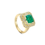 Boodles Pavilion Emerald and Diamond Yellow Gold Ring | Fine Rings | Coveti