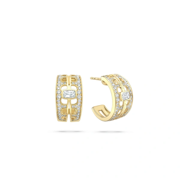 Boodles Perspective Ashoka Yellow Gold Earrings | Fine Earrings | Coveti