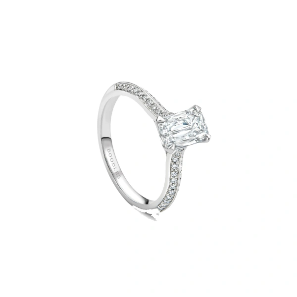 Boodles Petal Ashoka Platinum Diamond Engagement Ring | Fine Rings | Coveti