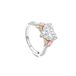 Boodles Petal Heart Diamond and Pink Diamond Platinum Ring | Fine Rings | Coveti