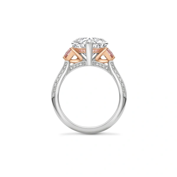 Boodles Petal Heart Diamond and Pink Diamond Platinum Ring | Fine Rings | Coveti