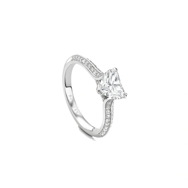 Boodles Petal Heart Platinum Diamond Engagement Ring | Fine Rings | Coveti