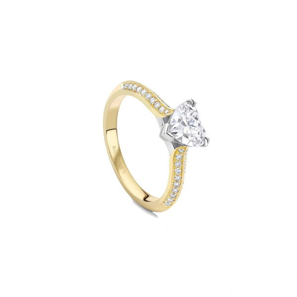 Boodles Petal Heart Yellow Gold Diamond Engagement Ring | Fine Rings | Coveti