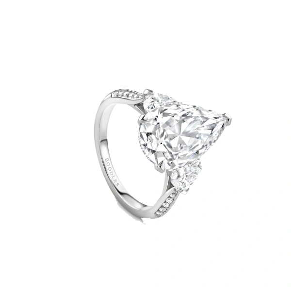 Boodles Petal Large Pear Diamond Platinum Ring | Fine Rings | Coveti