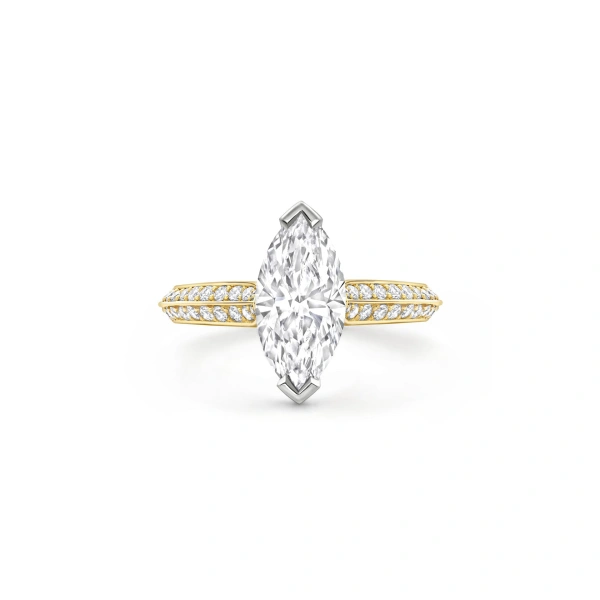 Boodles Petal Marquise Cut Yellow Gold Diamond Engagement Ring | Fine Rings | Coveti
