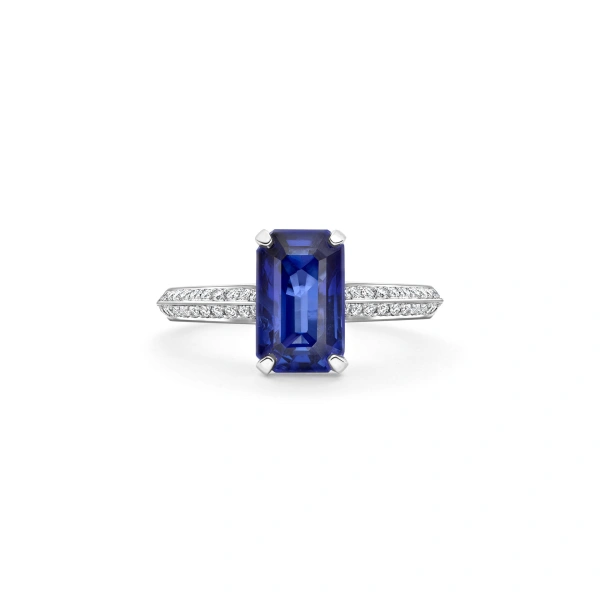Boodles Petal Octagonal Sapphire Platinum Ring | Fine Rings | Coveti