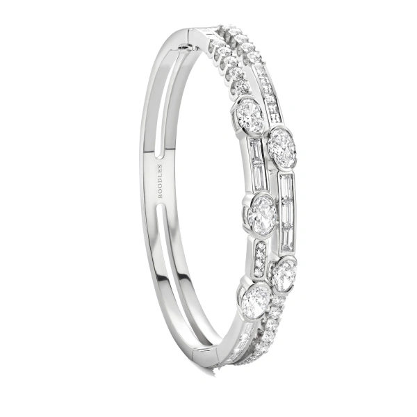 Boodles Play of Light Large Platinum Bangle | Fine Bracelets | Coveti