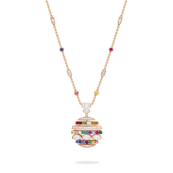 Boodles Play of Light Large Round Rose Gold Pendant | Fine Necklaces | Coveti