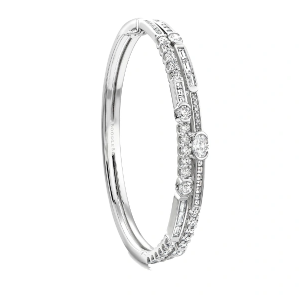 Boodles Play of Light Platinum Bangle | Fine Bracelets | Coveti