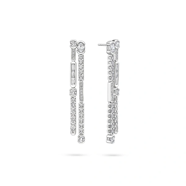 Boodles Play of Light Platinum Drop Earrings | Fine Earrings | Coveti