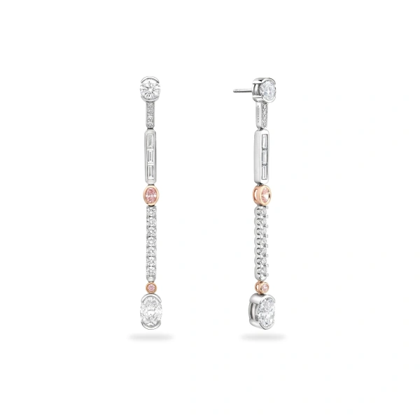 Boodles Play of Light Platinum Pink Diamond Earrings | Fine Earrings | Coveti