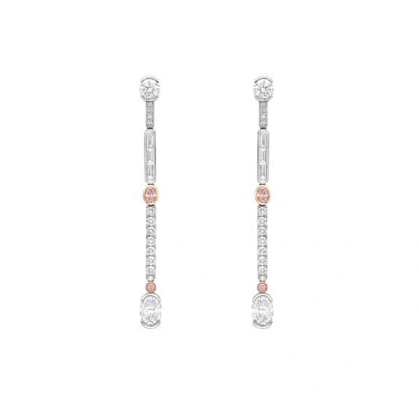 Boodles Play of Light Platinum Pink Diamond Earrings | Fine Earrings | Coveti