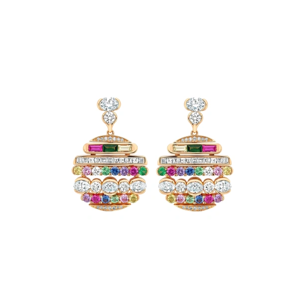Boodles Play of Light Rose Gold Diamond Drop Earrings | Fine Earrings | Coveti
