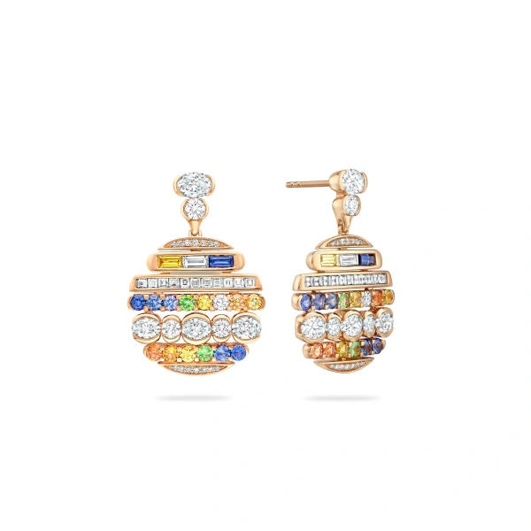 Boodles Play of Light Rose Gold Drop Earrings | Fine Earrings | Coveti