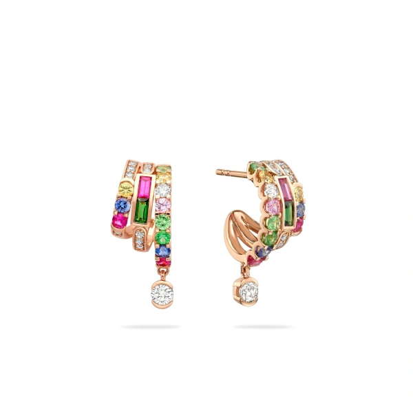 Boodles Play of Light Rose Gold Ruby Earrings | Fine Earrings | Coveti
