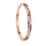 Boodles Play of Light Rose Gold Sapphire Chelsea Bangle | Fine Bracelets | Coveti