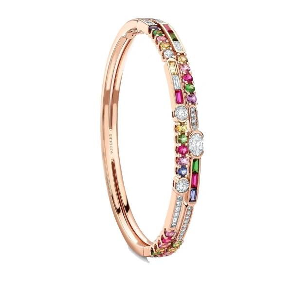 Play of Light Rose Gold Sapphire Chelsea Bangle