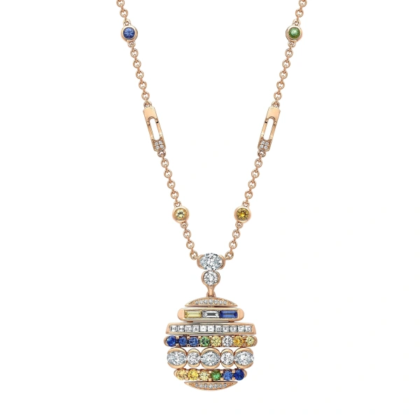 Boodles Play of Light Rose Gold Sapphire Pendant | Fine Necklaces | Coveti