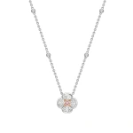 Boodles Posie Platinum and Rose Gold Diamond Pendant | Fine Necklaces | Coveti