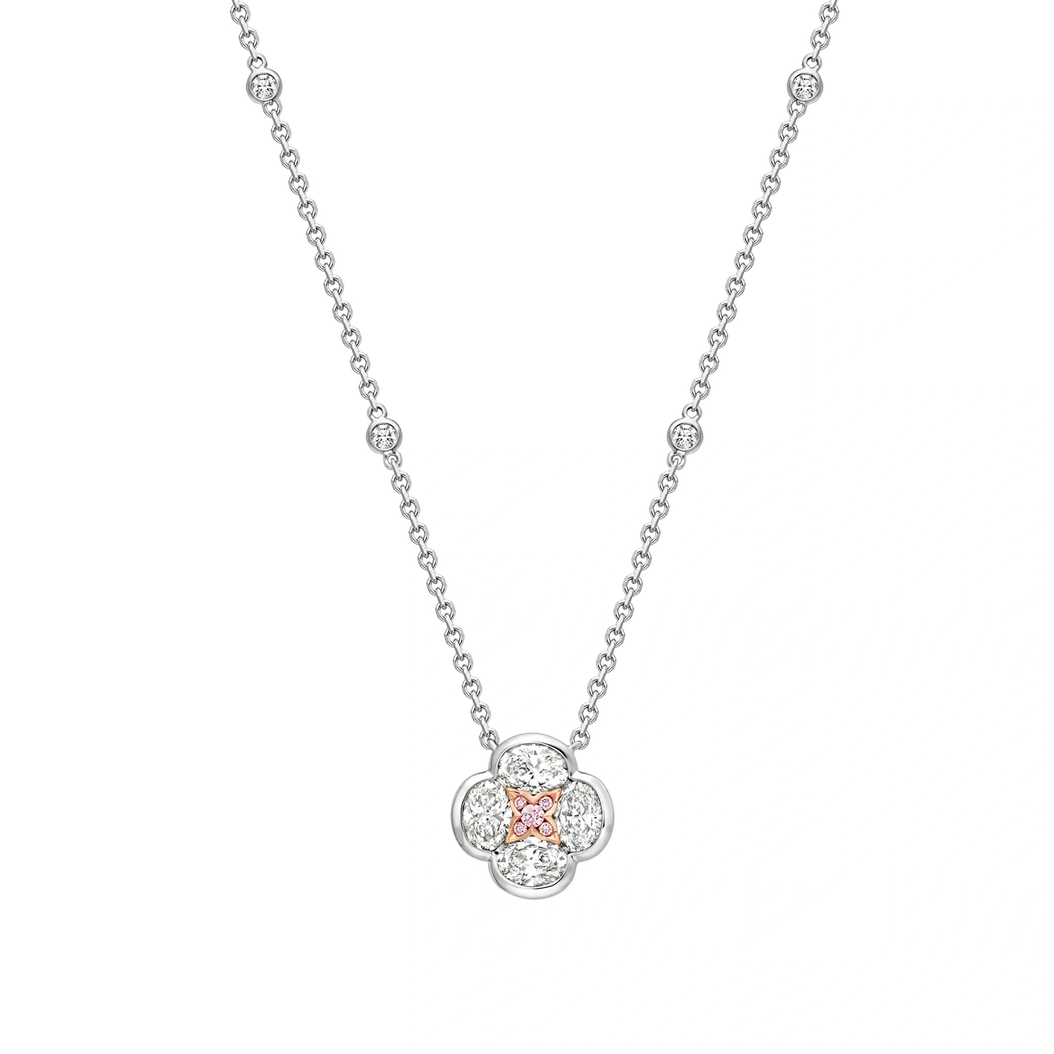 Boodles Posie Platinum and Rose Gold Diamond Pendant Boodles Posie Platinum and Rose Gold Diamond Pendant | Fine Necklaces | Coveti
