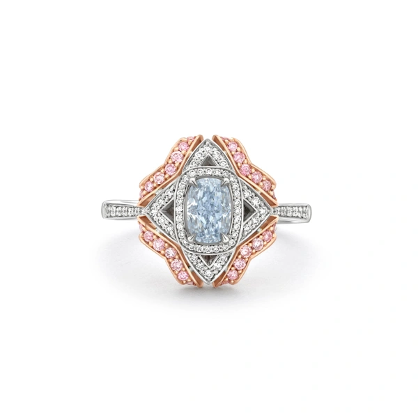 Boodles Quatrefoil Cushion Blue Diamond Ring | Fine Rings | Coveti