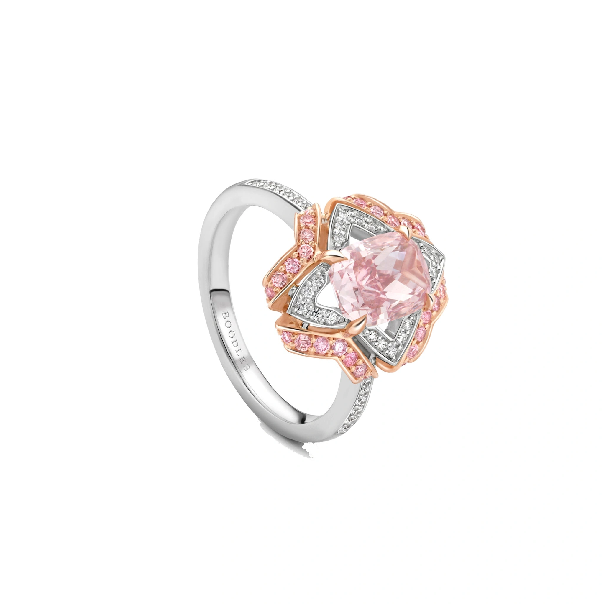 Boodles Quatrefoil Pink and White Diamond Ring Boodles Quatrefoil Pink and White Diamond Ring | Fine Rings | Coveti