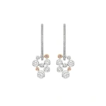 Boodles Raindance 25 Pink and White Diamond Platinum Drop Earrings | Fine Earrings | Coveti