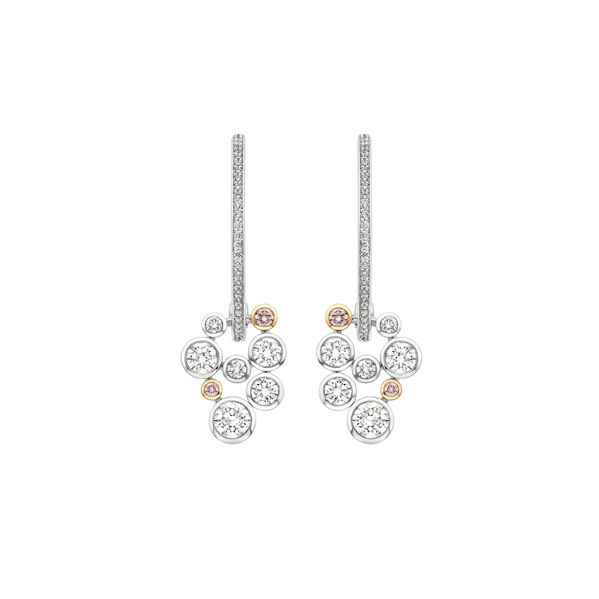 Boodles Raindance 25 Pink and White Diamond Platinum Drop Earrings Boodles Raindance 25 Pink and White Diamond Platinum Drop Earrings | Fine Earrings | Coveti