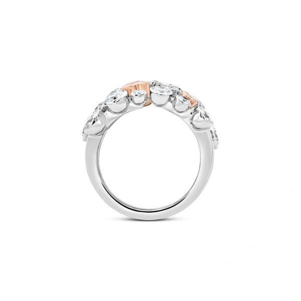 Boodles Raindance 25 Pink and White Diamond Platinum Ring | Fine Rings | Coveti