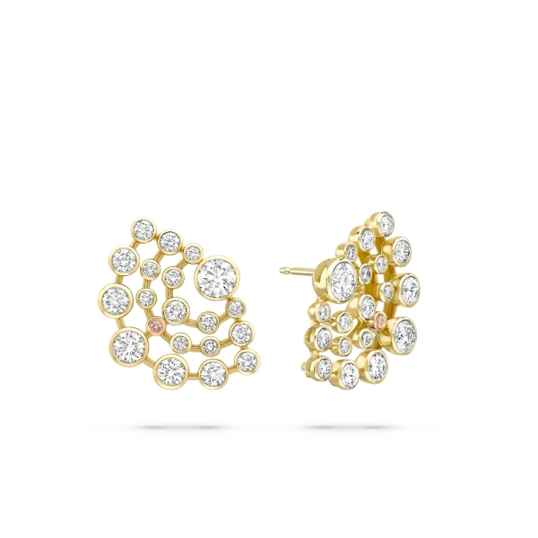 Boodles Raindance Chelsea Yellow Gold Diamond Earrings | Fine Earrings | Coveti