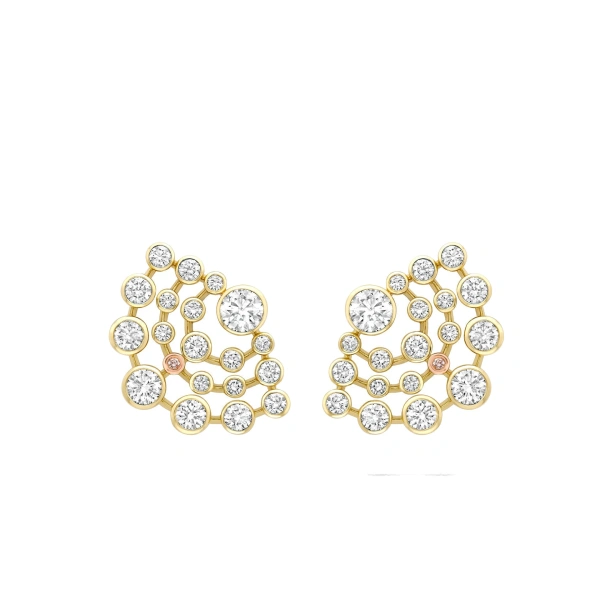 Boodles Raindance Chelsea Yellow Gold Diamond Earrings | Fine Earrings | Coveti