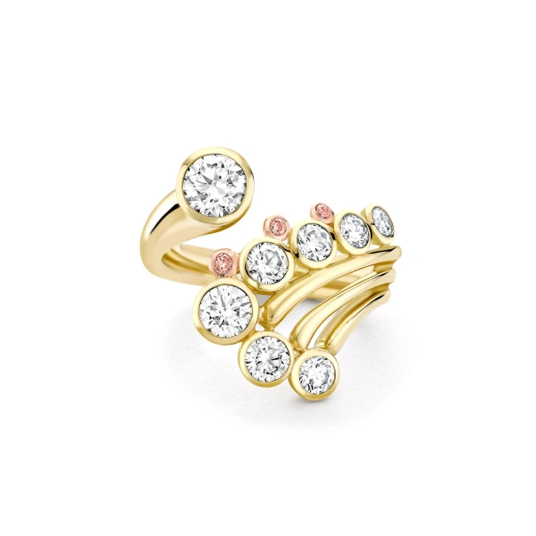 Boodles Raindance Chelsea Yellow Gold Diamond Ring | Fine Rings | Coveti