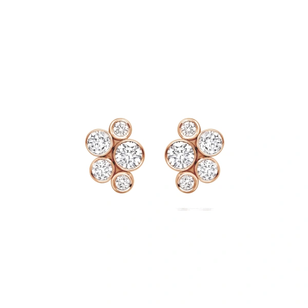 Boodles Raindance Classic Cluster Rose Gold Stud Earrings | Fine Earrings | Coveti