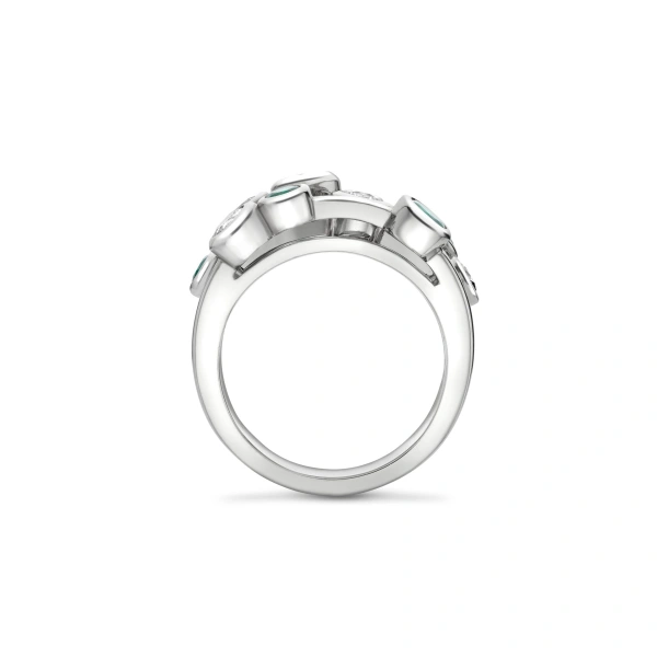 Boodles Raindance Classic Platinum Emerald Ring | Fine Rings | Coveti