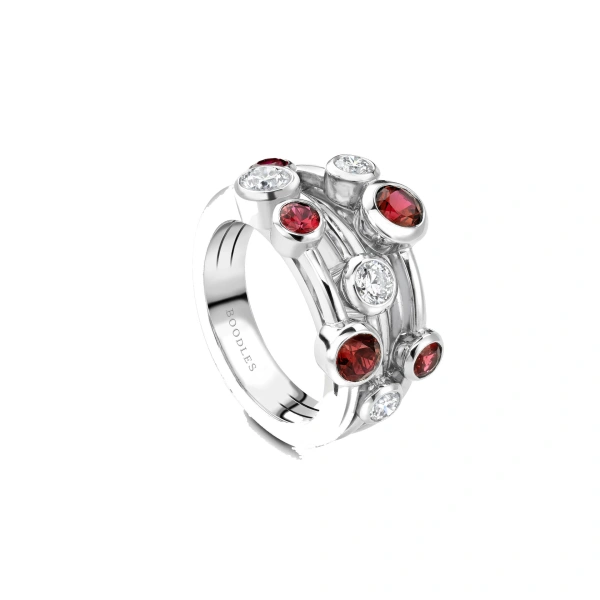Boodles Raindance Classic Platinum Ruby Ring | Fine Rings | Coveti