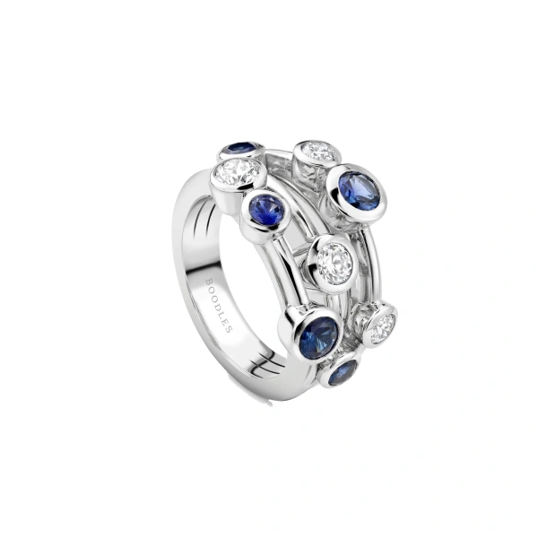 Boodles Raindance Classic Platinum Sapphire Ring | Fine Rings | Coveti