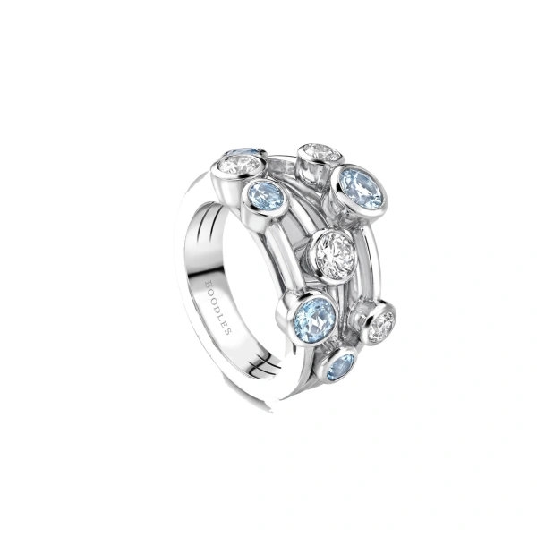 Boodles Raindance Classic White Gold Aquamarine Ring | Fine Rings | Coveti