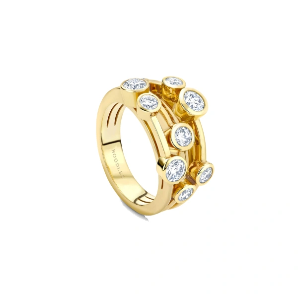 Boodles Raindance Classic Yellow Gold Diamond Ring | Fine Rings | Coveti