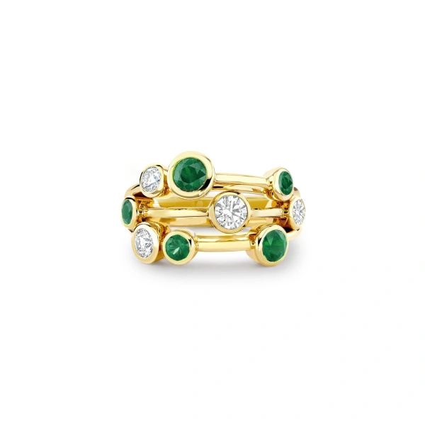 Boodles Raindance Classic Yellow Gold Emerald Ring | Fine Rings | Coveti