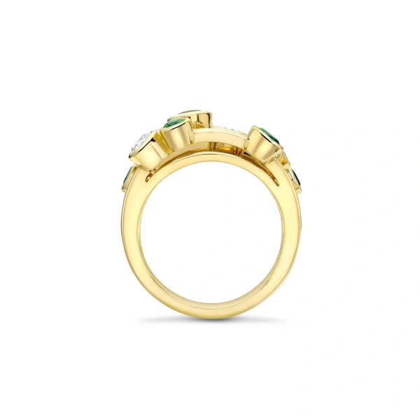 Boodles Raindance Classic Yellow Gold Emerald Ring | Fine Rings | Coveti