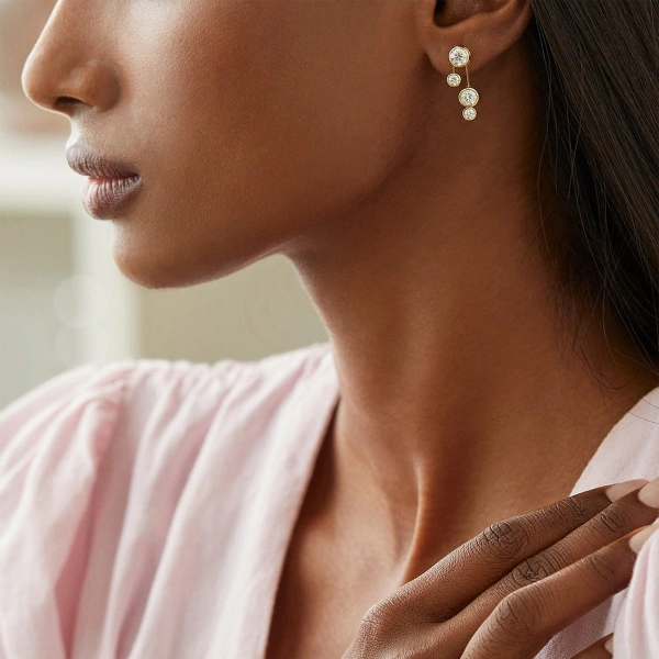 Boodles Raindance Detachable Double Drop Platinum Earrings | Fine Earrings | Coveti