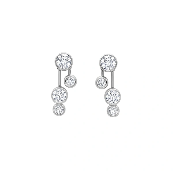 Boodles Raindance Detachable Double Drop Platinum Earrings | Fine Earrings | Coveti