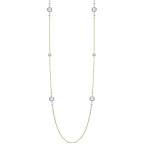 Boodles Raindance Diamond Blue Enamel Long Yellow Gold Necklace | Fine Necklaces | Coveti
