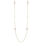 Boodles Raindance Diamond Pink Enamel Long Yellow Gold Necklace | Fine Necklaces | Coveti