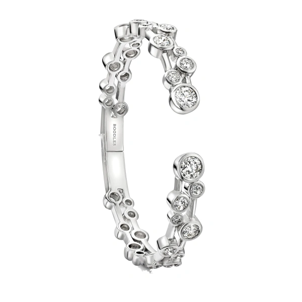 Boodles Raindance Diamond Platinum Bangle | Fine Bracelets | Coveti