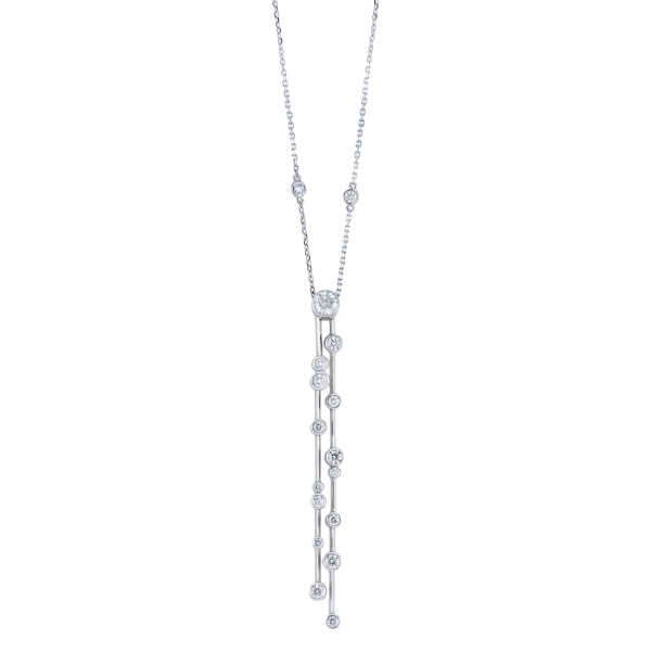 Boodles Raindance Double Drop Platinum Diamond Pendant | Fine Necklaces | Coveti