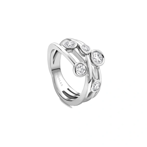 Boodles Raindance Five Diamond Platinum Ring | Fine Rings | Coveti