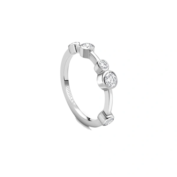 Boodles Raindance Half-Hoop Platinum Diamond Ring | Fine Rings | Coveti