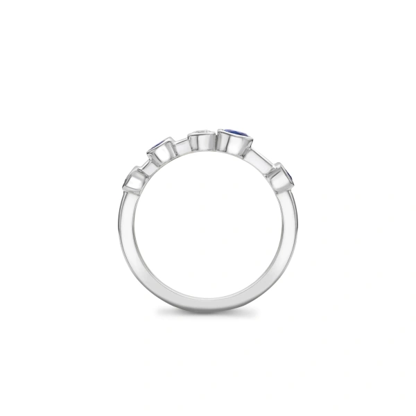Boodles Raindance Half-Hoop Platinum Diamond and Sapphire Ring | Fine Rings | Coveti