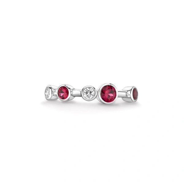 Boodles Raindance Half-Hoop Platinum Ruby Ring | Fine Rings | Coveti